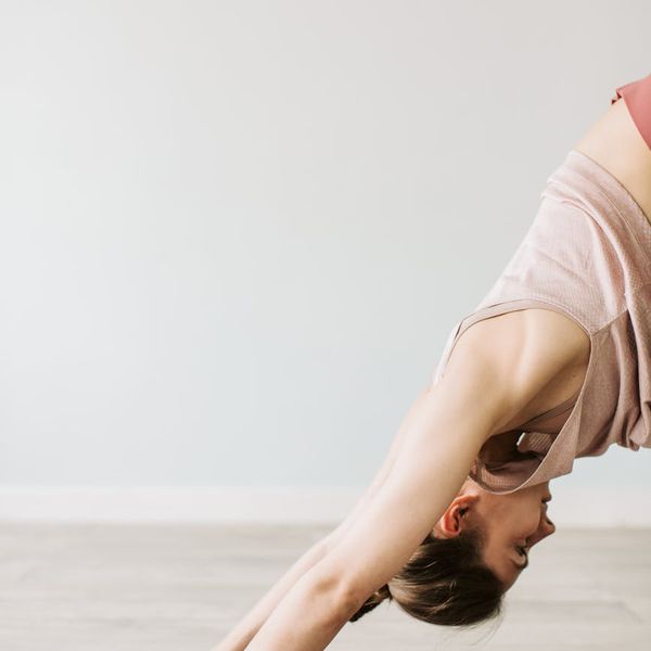 Athlete stretching in a calm and focused environment.